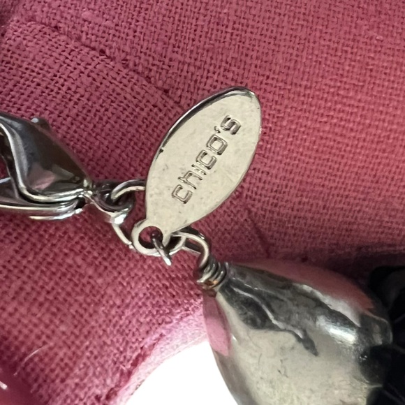 Chico’s Black Beaded Multi Layer Statement Necklace - Picture 4 of 5